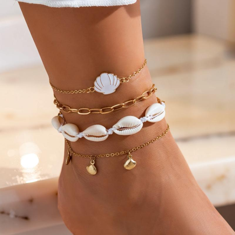 ATELIER-TIBET – Bracelet de Cheville Coquillage – Caresse de l'Atlantide