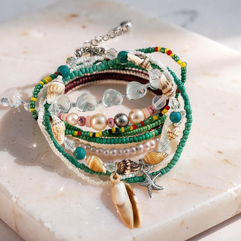 ATELIER-TIBET – Bracelet de Cheville Coquillage – Marée Tropicale