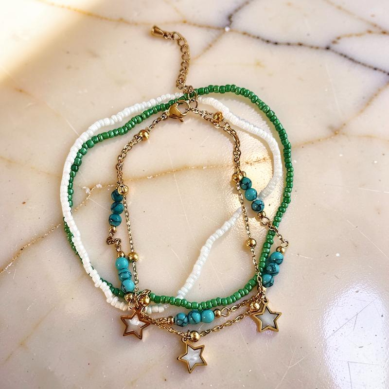 ATELIER-TIBET – Bracelet de Cheville Coquillage – Marée Tropicale