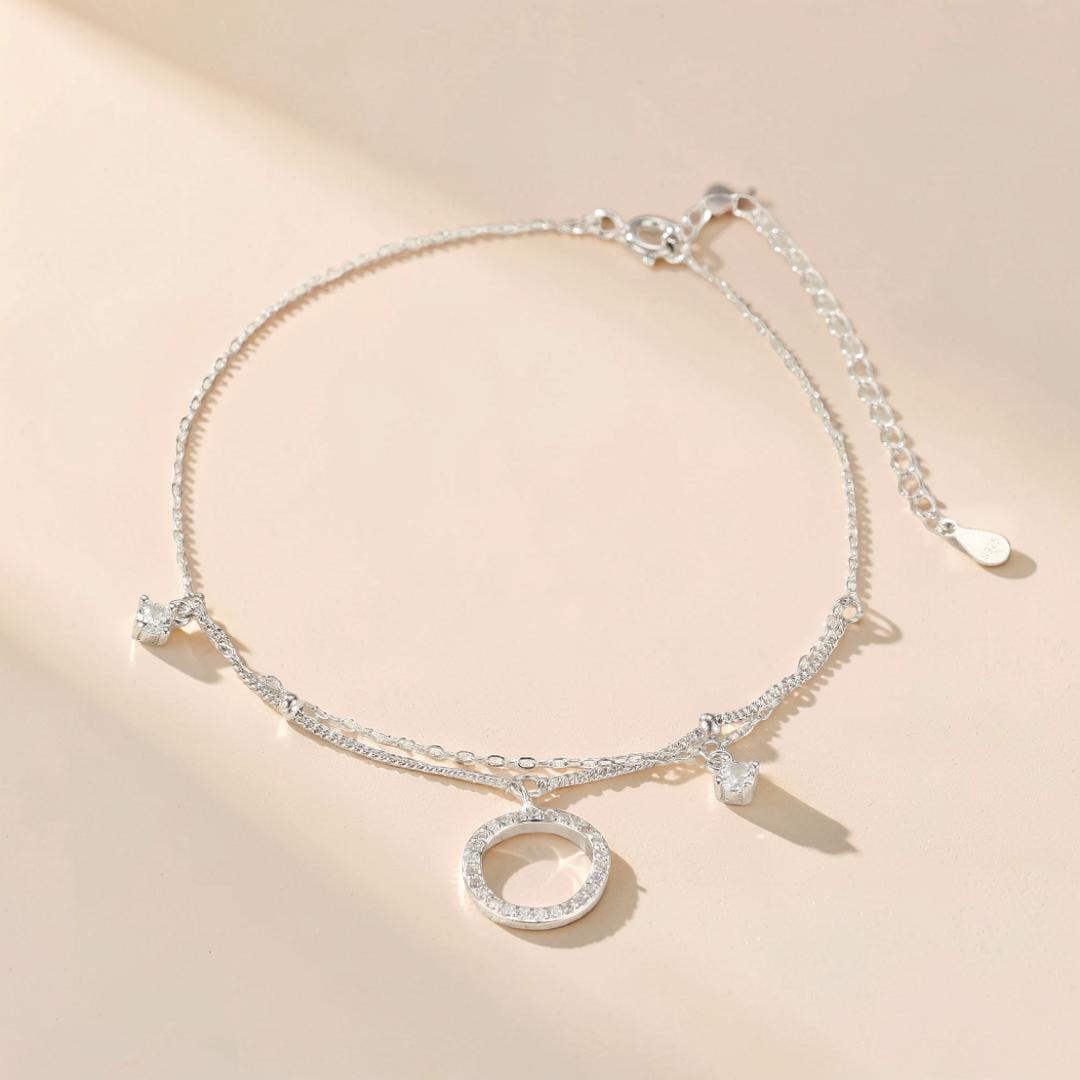 ATELIER-TIBET – Bracelet de Cheville – Élégance Minimaliste, Argent 925