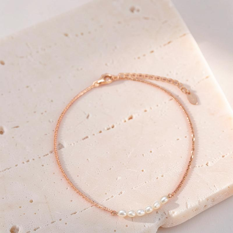 ATELIER-TIBET – Bracelet de Cheville Perle – Charme Délicat, Argent