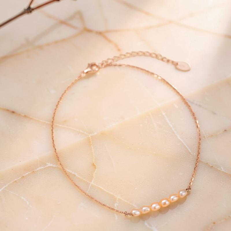 ATELIER-TIBET – Bracelet de Cheville Perle – Charme Délicat, Argent