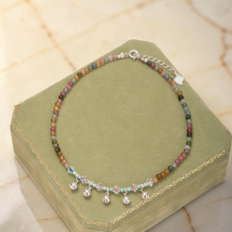 ATELIER-TIBET – Bracelet de Cheville Tourmaline – Son de l'Âme, Argent