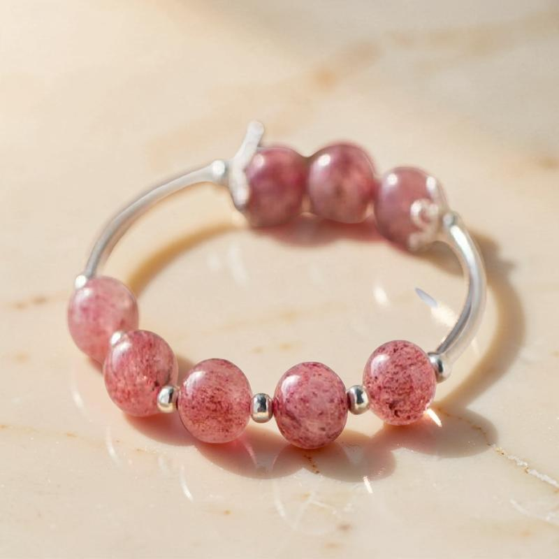 ATELIER-TIBET – Bracelet Enfant Quartz Fraise – Douce Harmonie, Argent 925