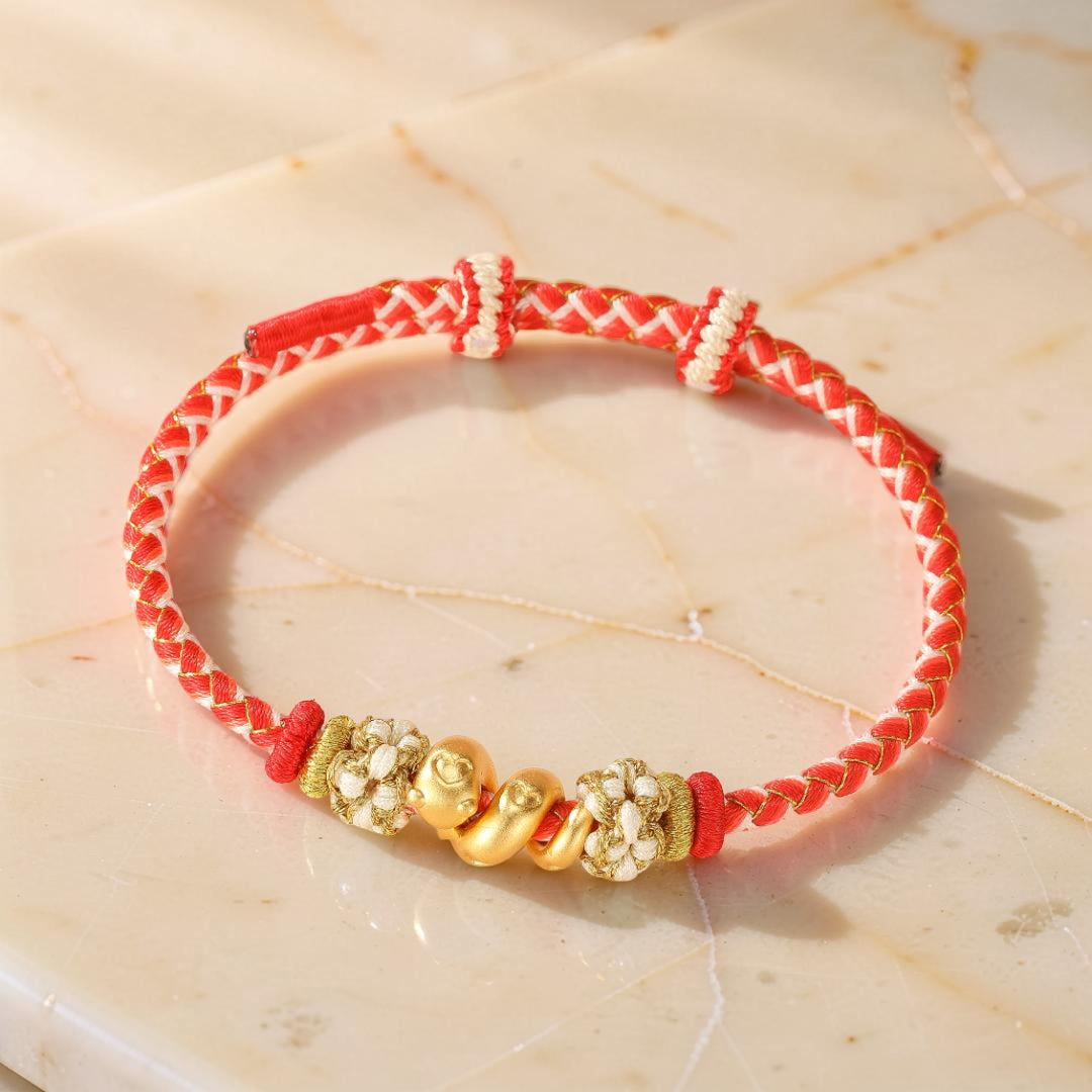 ATELIER-TIBET – Bracelet Fil Rouge – Corde Enchantée, Argent 999