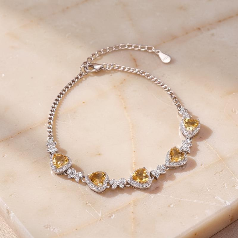 ATELIER-TIBET – Bracelet Grenat, Améthyste, Citrine, Topaze et Péridot – Aura Envoûtante, Argent