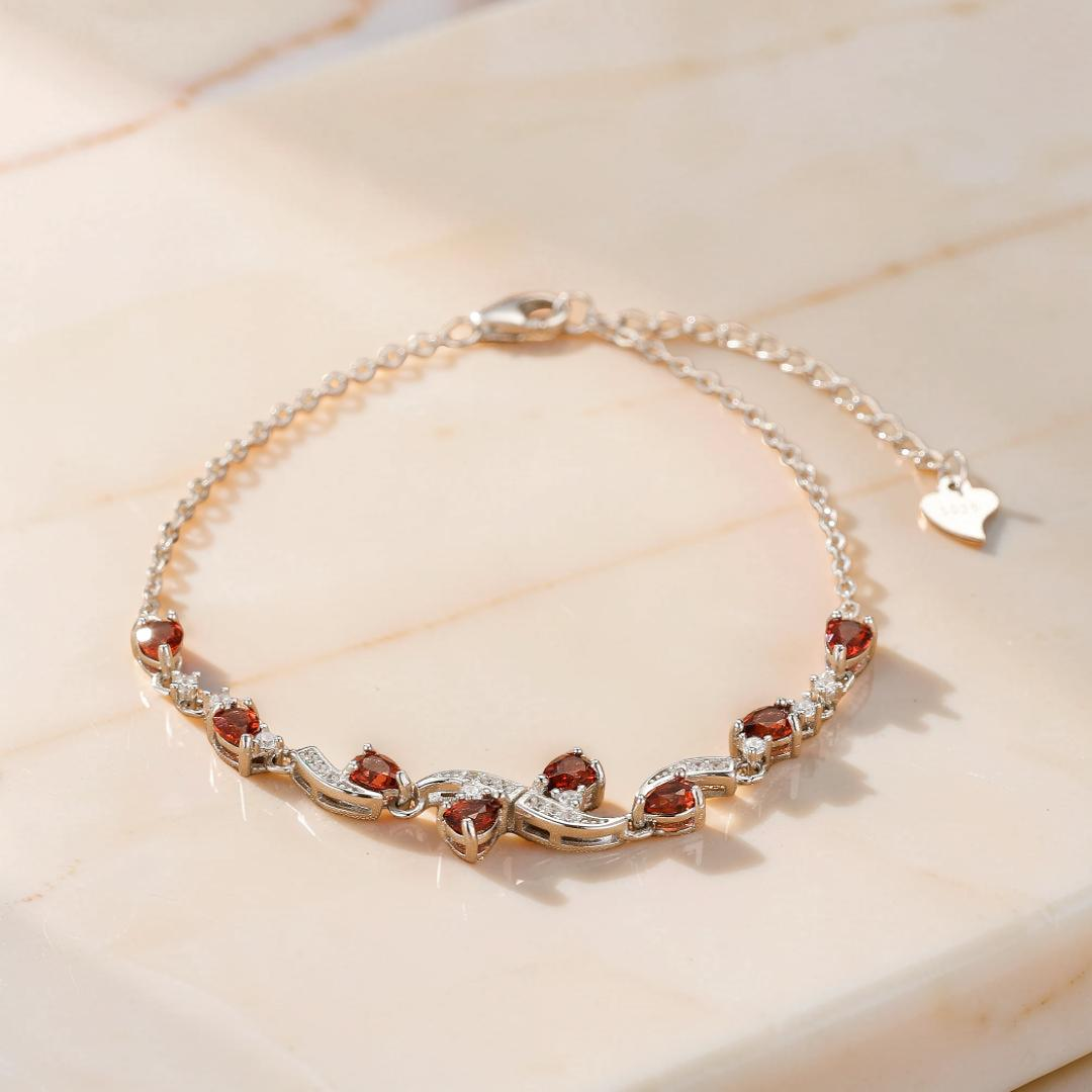 ATELIER-TIBET – Bracelet Grenat – Vigne Céleste, Argent