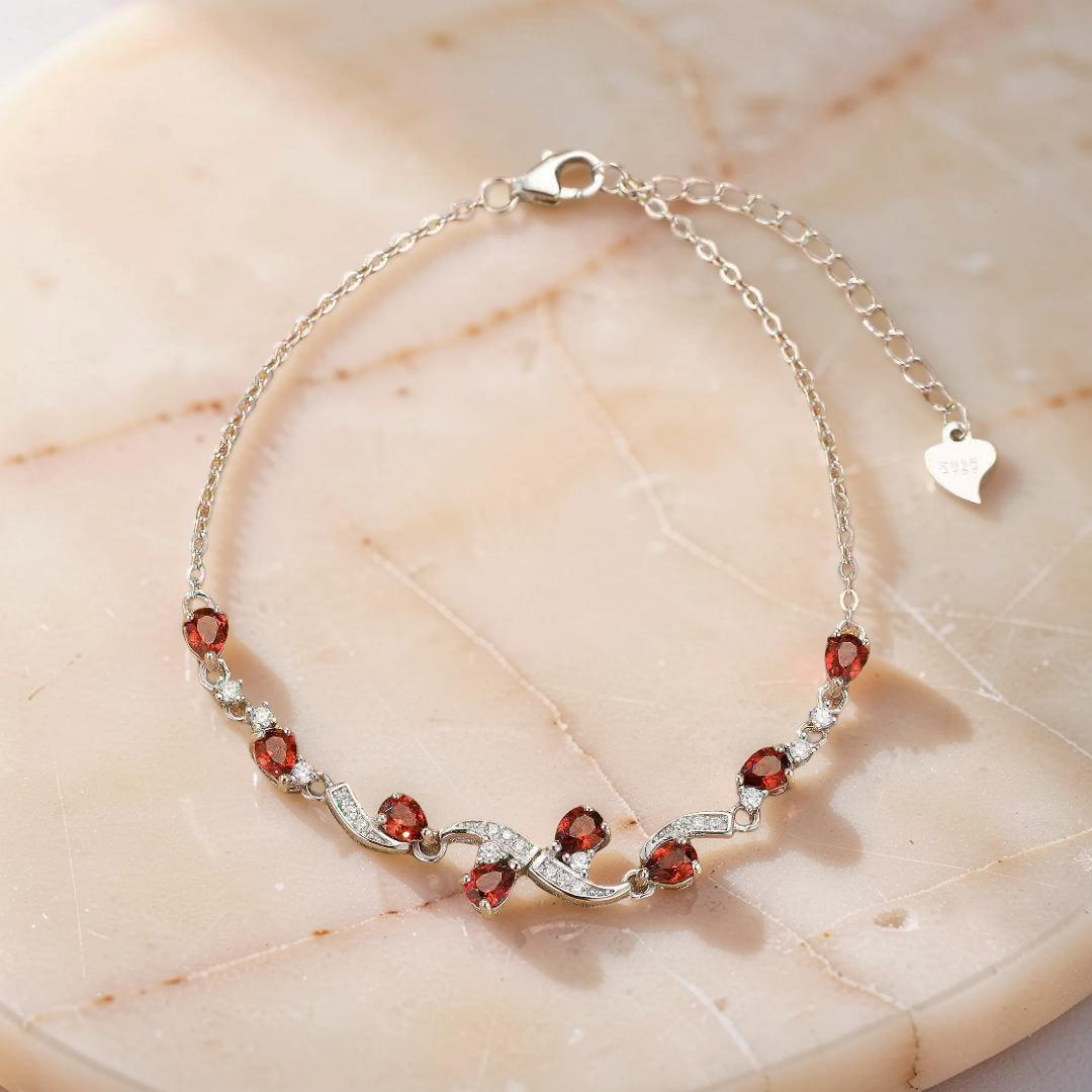 ATELIER-TIBET – Bracelet Grenat – Vigne Céleste, Argent
