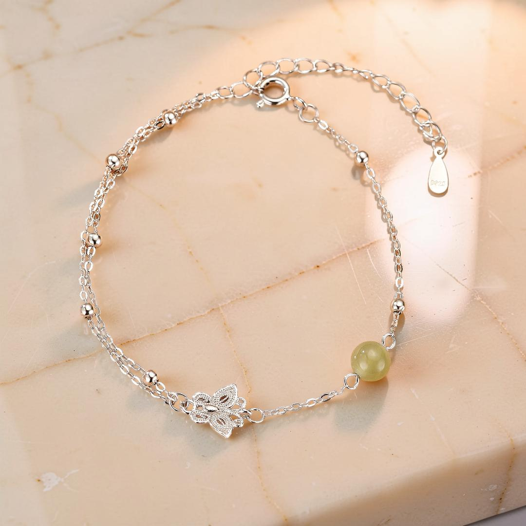ATELIER-TIBET – Bracelet Jade – Douceur Aérienne, Argent