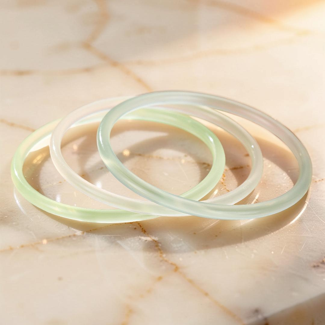 ATELIER-TIBET – Bracelet Jonc Calcédoine – Clarté Minérale