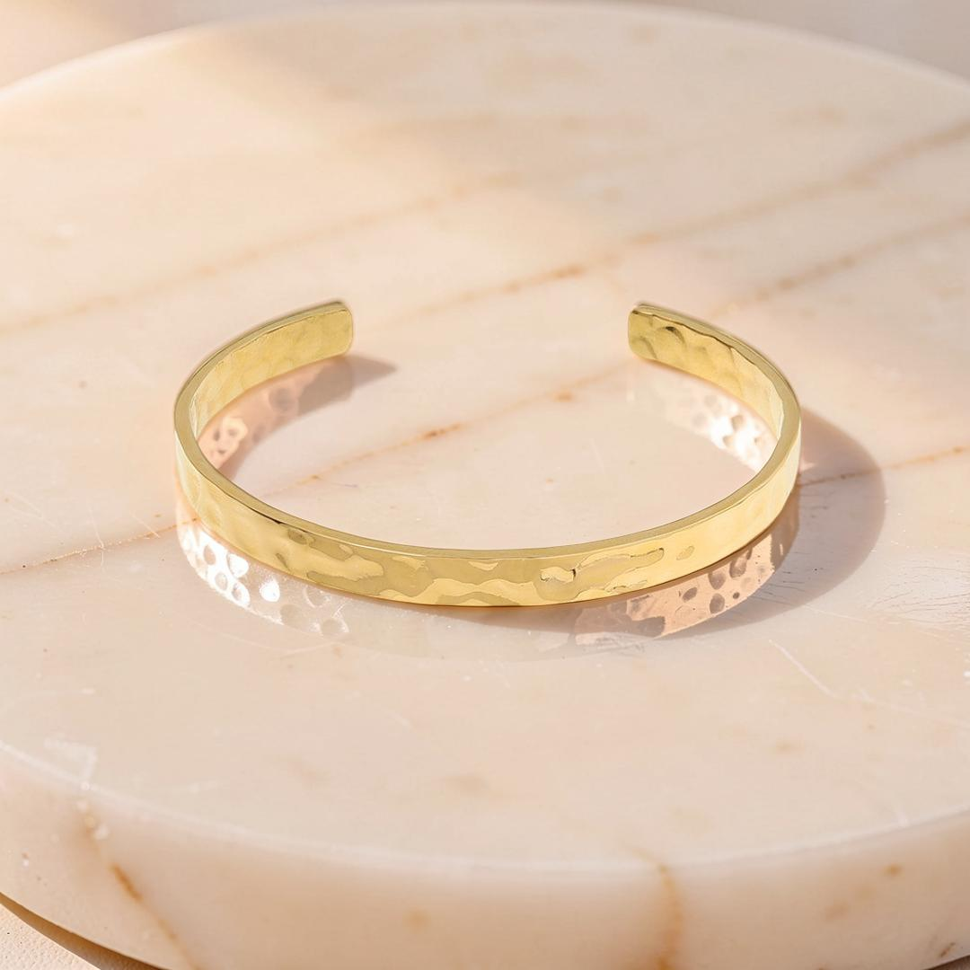 ATELIER-TIBET – Bracelet Jonc – Éclat Solaire, Acier Inoxydable