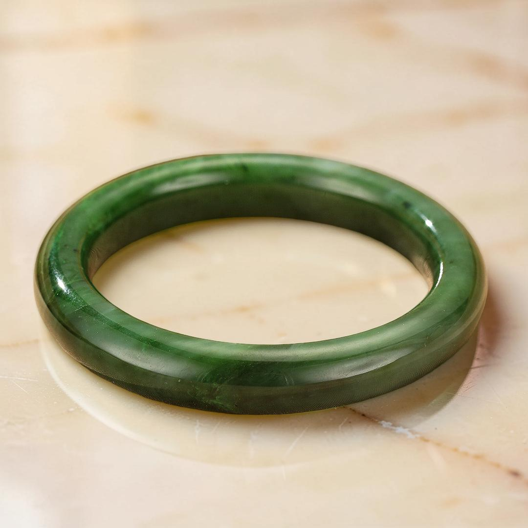 ATELIER-TIBET – Bracelet Jonc Jade – Vert Forêt