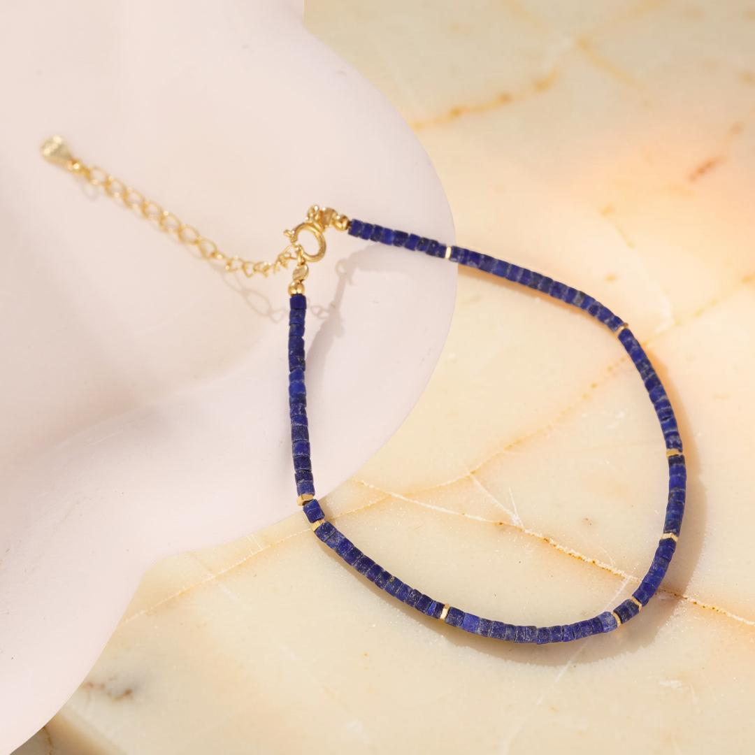 ATELIER-TIBET – Bracelet Lapis Lazuli – Équilibre Lumineux, Argent
