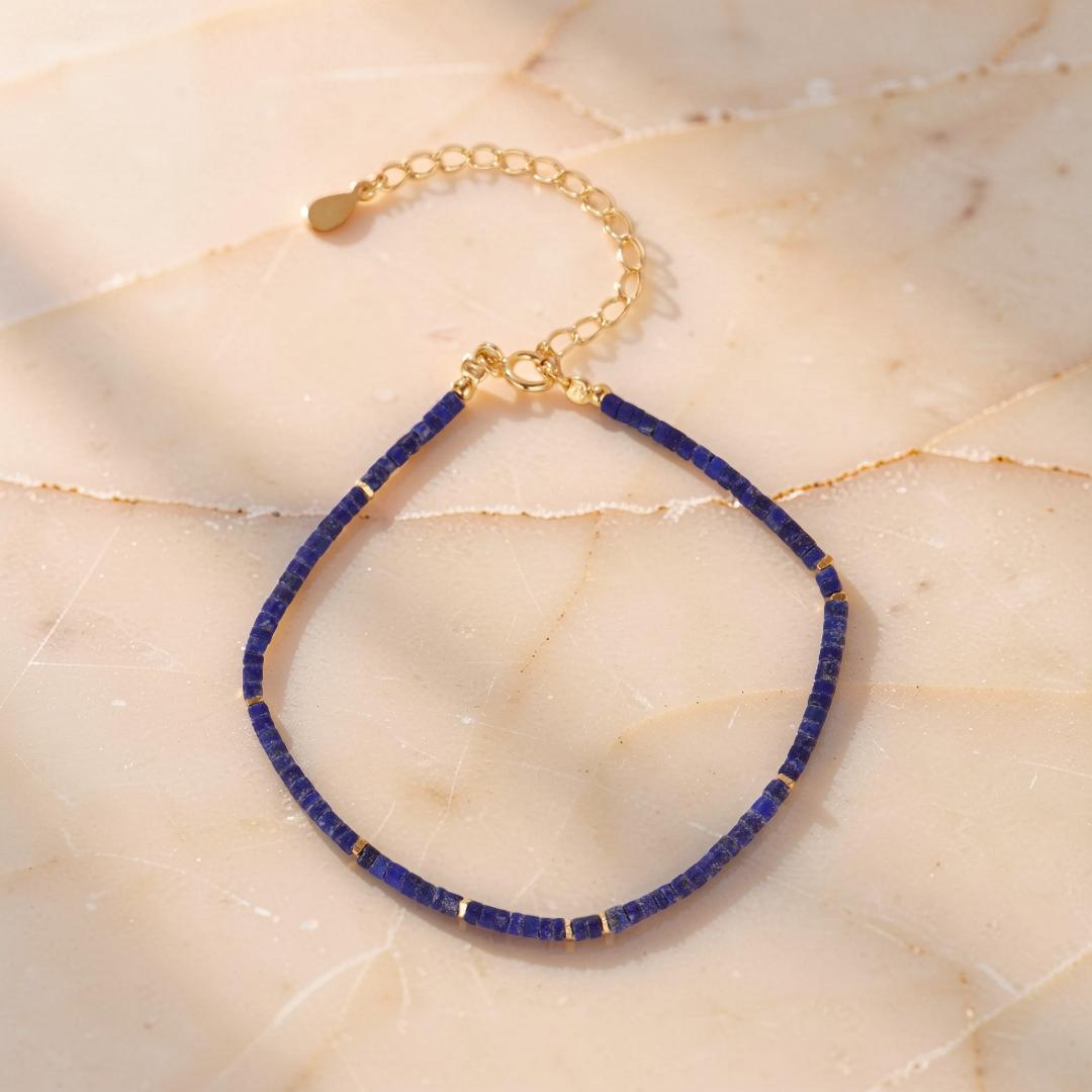 ATELIER-TIBET – Bracelet Lapis Lazuli – Équilibre Lumineux, Argent