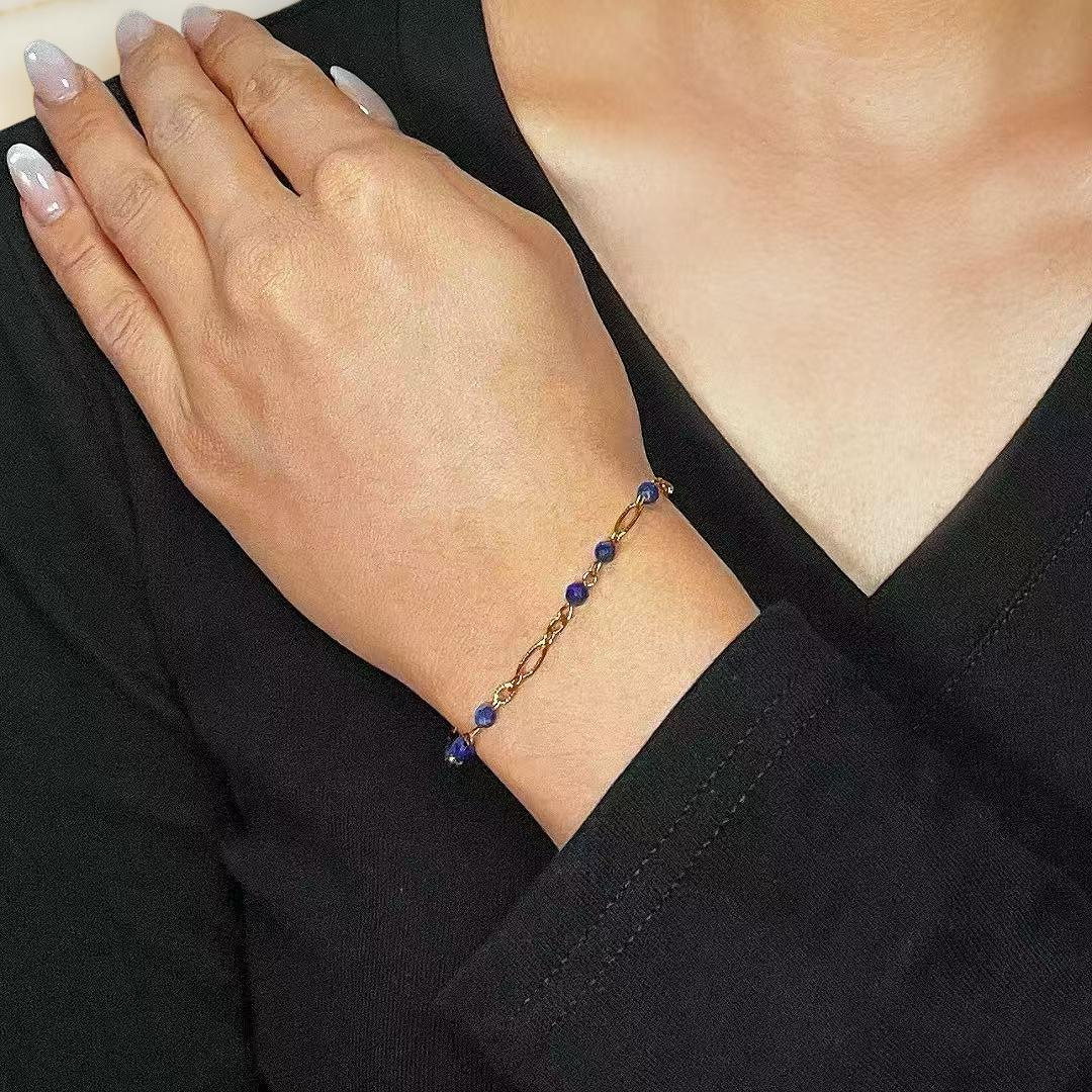 ATELIER-TIBET – Bracelet Lapis-Lazuli – Sérénité Dorée