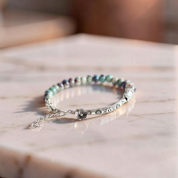 ATELIER-TIBET – Bracelet Lotus Jaspe - Sagesse