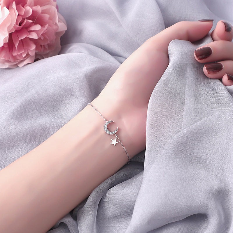 ATELIER-TIBET – Bracelet Lune et Étoile - Rêveuse, Argent
