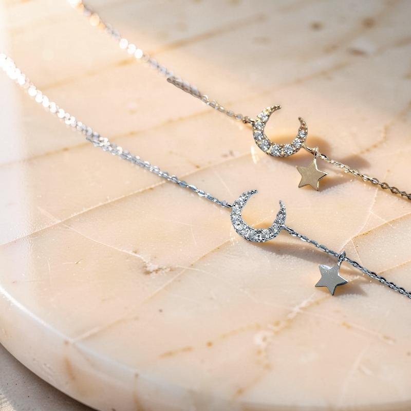 ATELIER-TIBET – Bracelet Lune et Étoile - Rêveuse, Argent