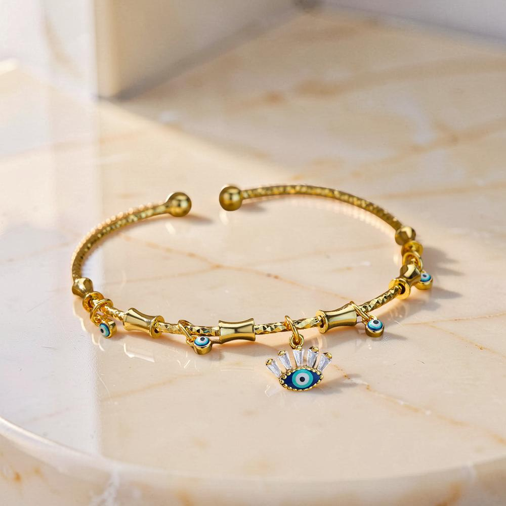 ATELIER-TIBET – Bracelet Mauvais Œil 'Bénédiction' en Zircon