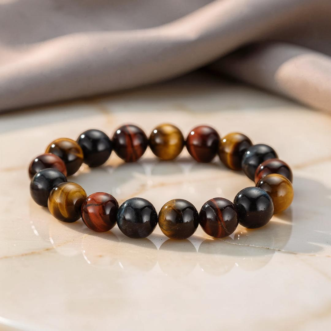 ATELIER-TIBET – Bracelet Œil de Tigre Multicolore – Équilibre Intérieur