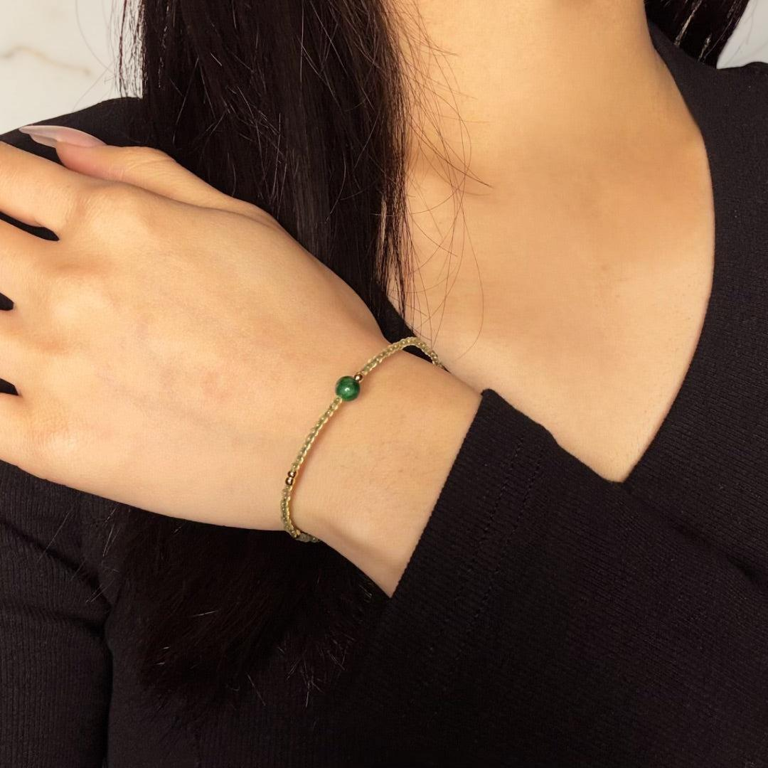 ATELIER-TIBET – Bracelet Péridot et Jade – Vitalité Naturelle