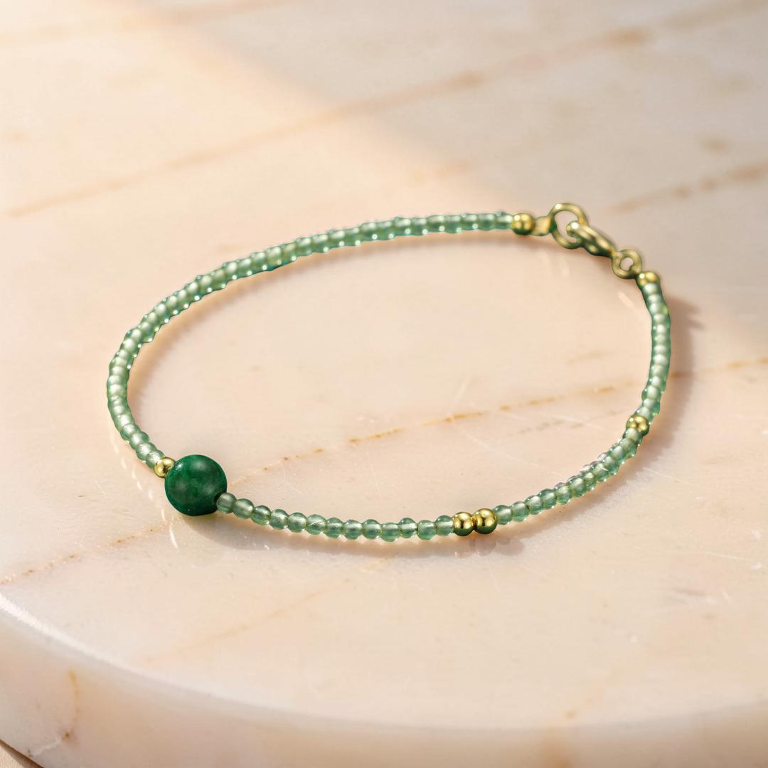 ATELIER-TIBET – Bracelet Péridot et Jade – Vitalité Naturelle