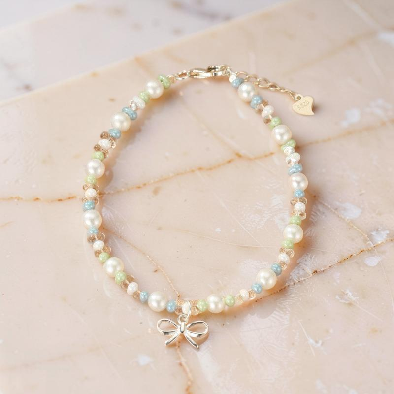 ATELIER-TIBET – Bracelet Perle, Cristal de Roche et Céramique – Danse des Ombres, Argent