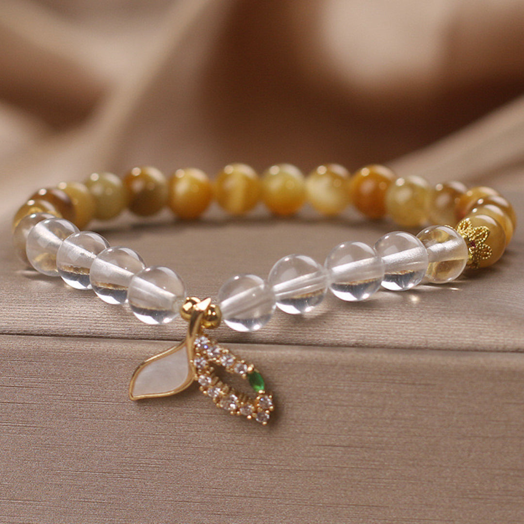 ATELIER-TIBET – Bracelet Quartz Clair et Œil de Tigre – Éclat Sirène