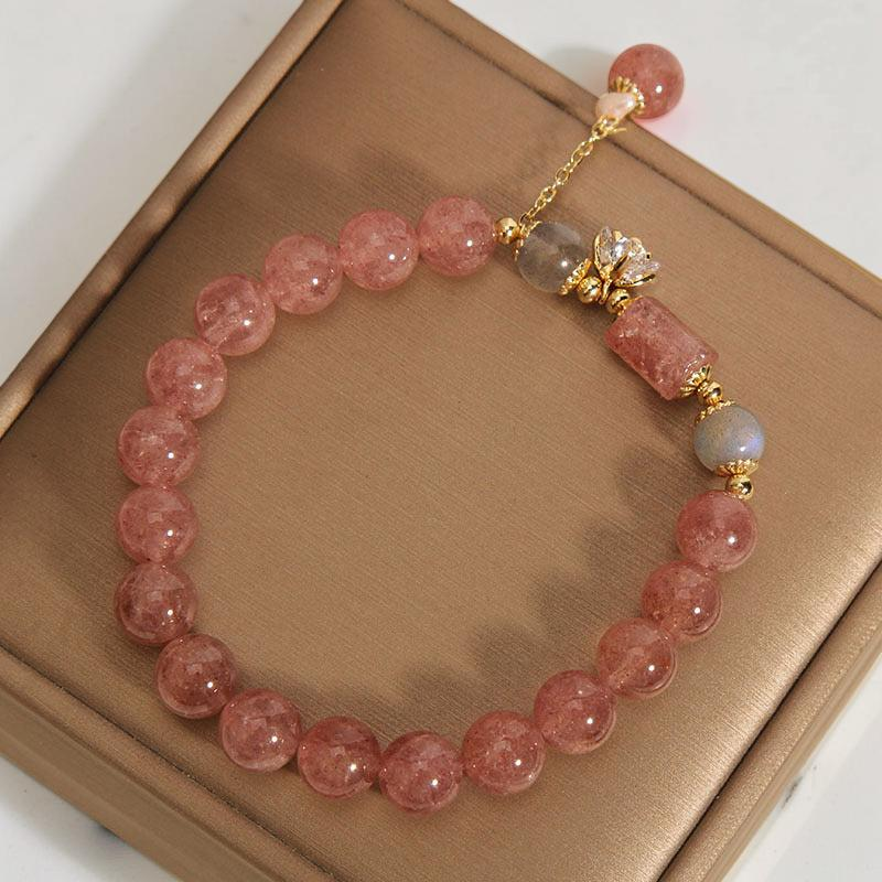 ATELIER-TIBET – Bracelet Quartz Fraise – Douceur Rosée