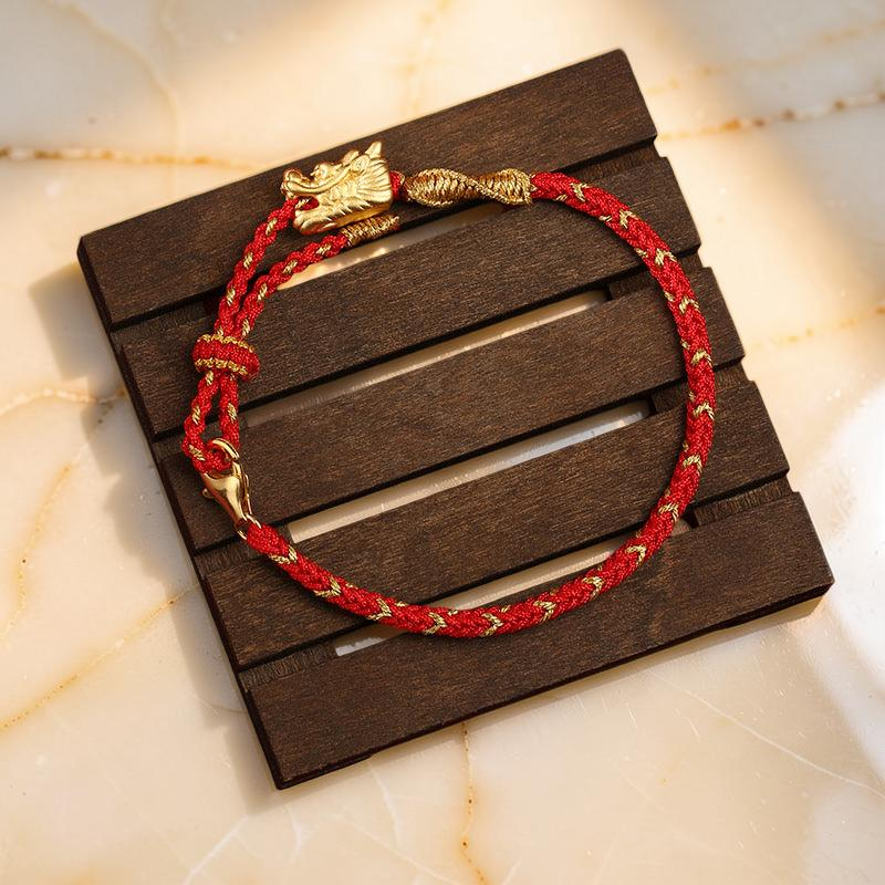 ATELIER-TIBET – Bracelet Rouge – Dragon Eternel, Fil Rouge