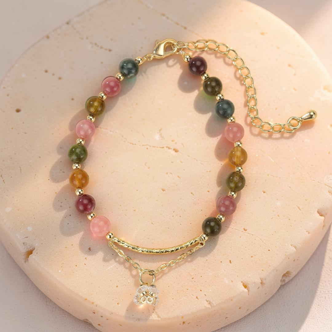 ATELIER-TIBET – Bracelet Tourmaline – Rose Éternelle