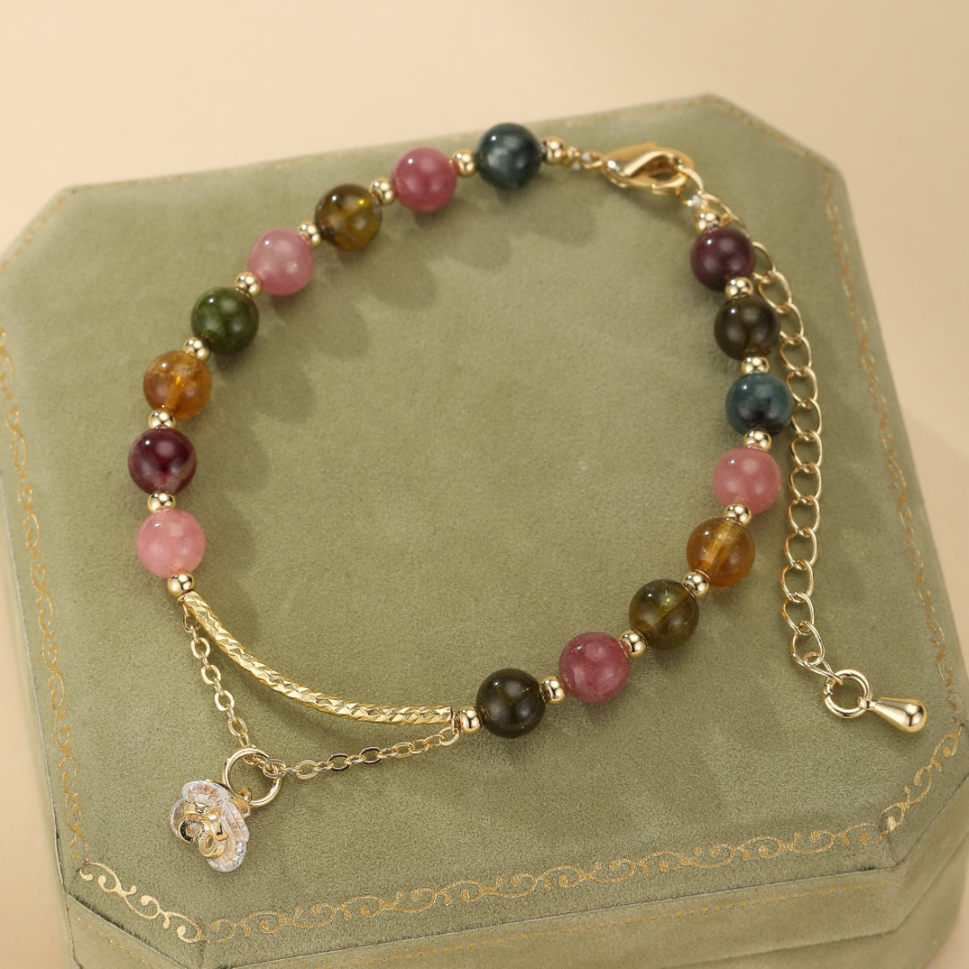 ATELIER-TIBET – Bracelet Tourmaline – Rose Éternelle