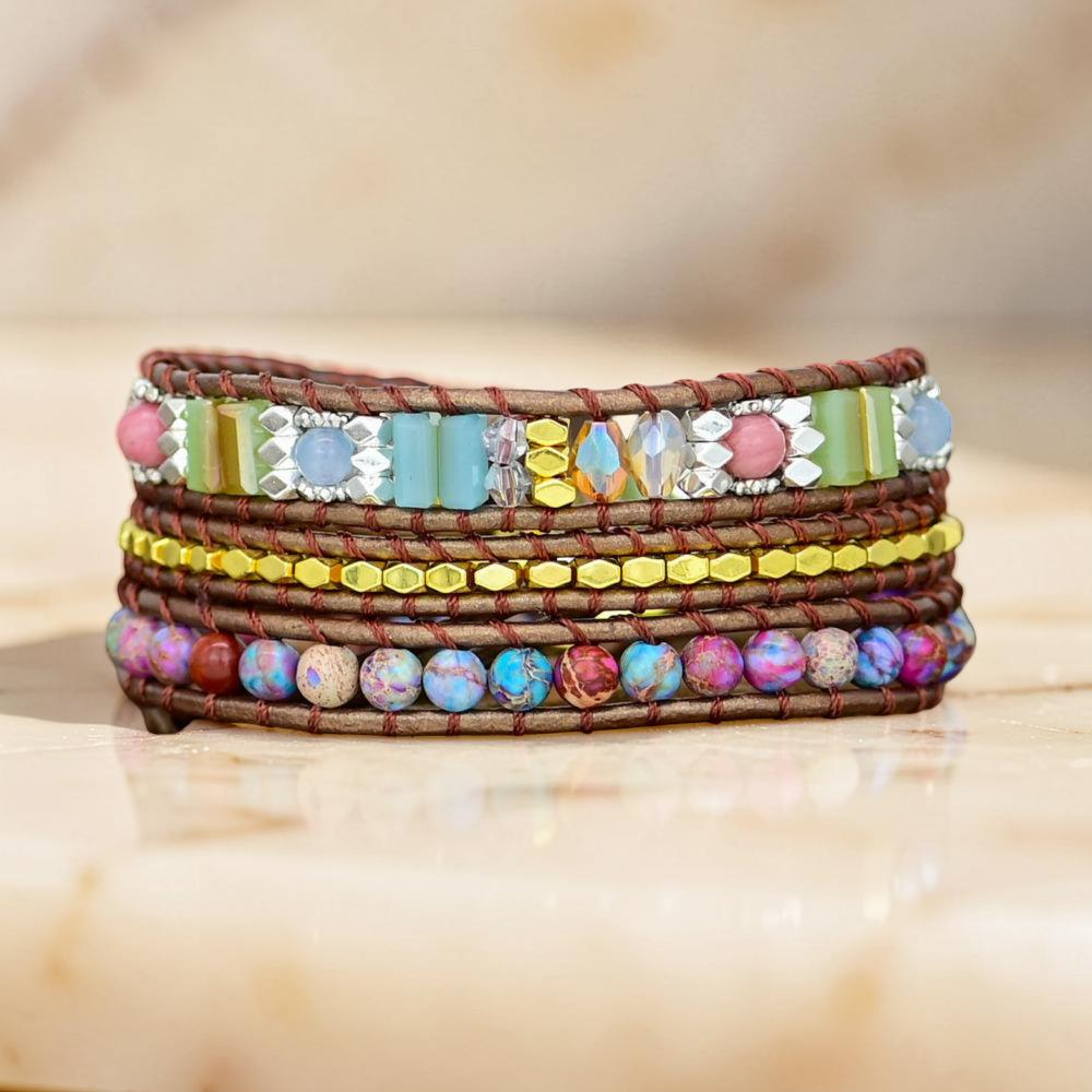 ATELIER-TIBET – Bracelet Wrap Jaspe Africain - Boho
