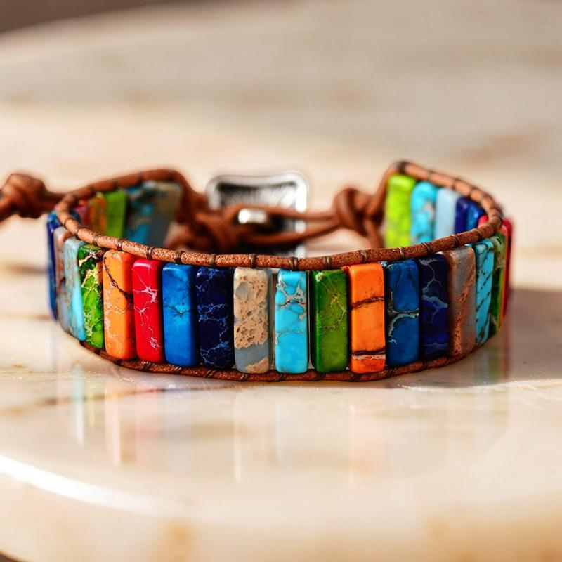 ATELIER-TIBET – Bracelet Wrap Pierres de 7 Chakras - Harmonie