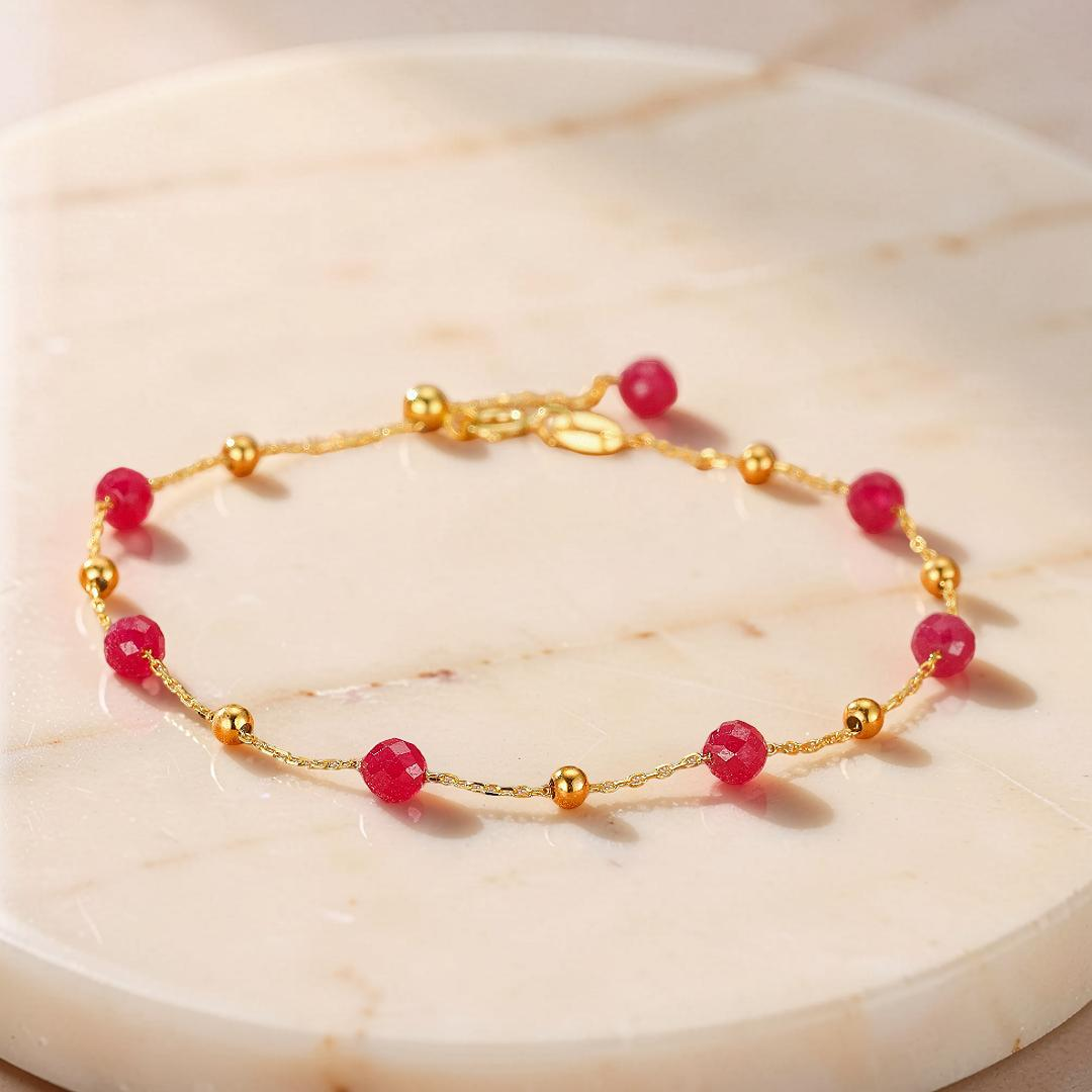 ATELIER-TIBET – Bracelet Cornaline – Lumière Passionnée, Argent Plaqué Or