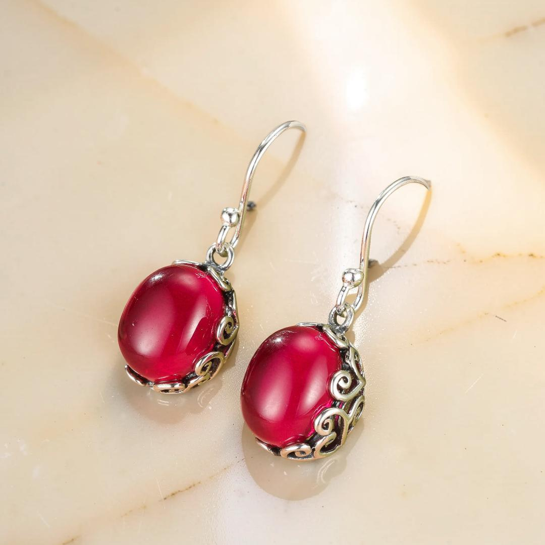ATELIER-TIBET – Boucles d’Oreilles Cornaline – Reflets d’Orient, Argent