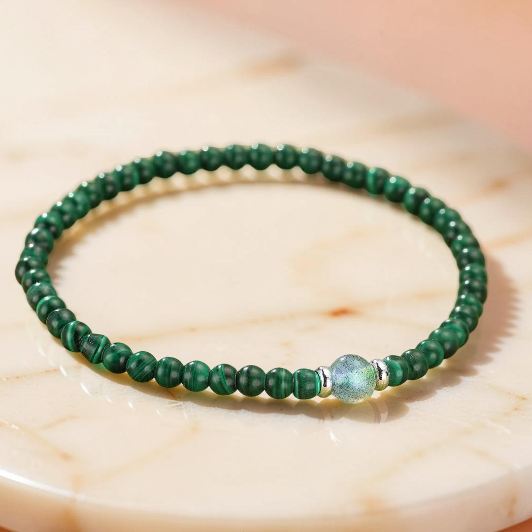ATELIER-TIBET – Bracelet Malachite – Harmonie Intérieure, Argent
