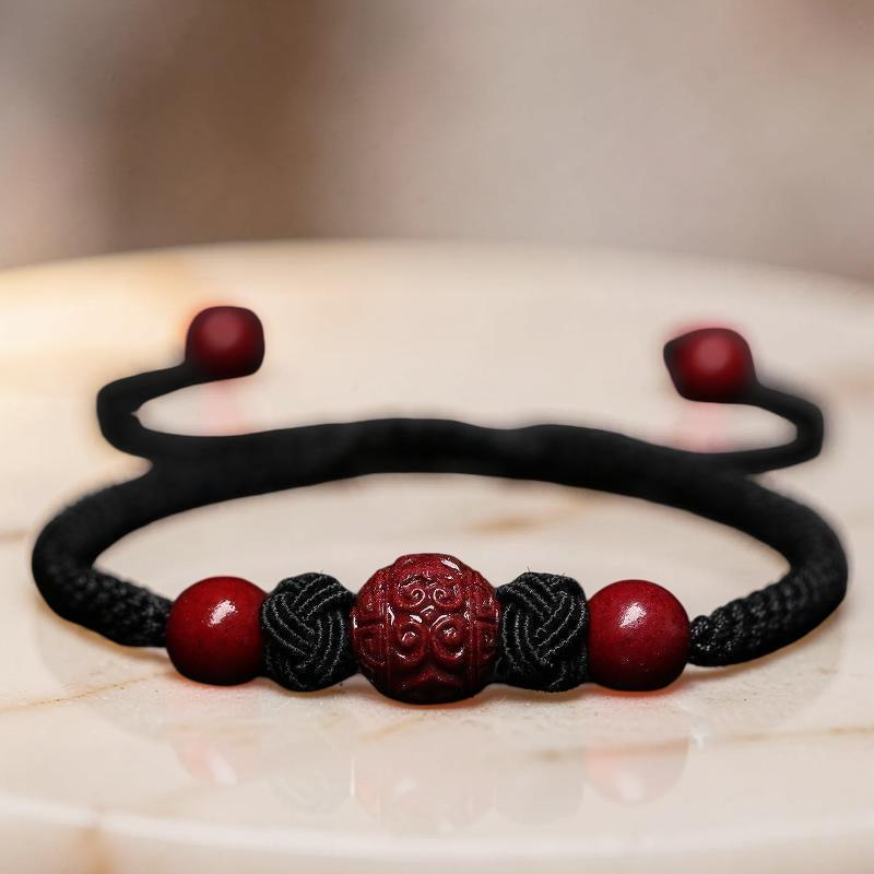 ATELIER-TIBET – Bracelet Cinabre et Fil Rouge – Chance et Bonheur