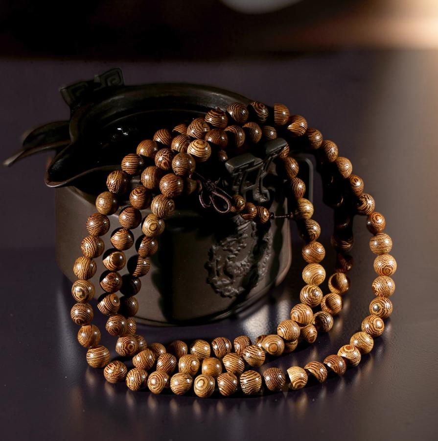 ATELIER-TIBET – Mâlâ 108 Perles Bois de Wengé - Force
