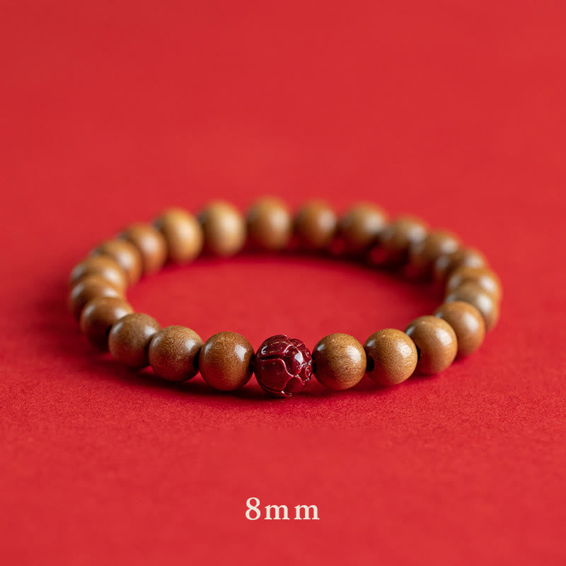 ATELIER-TIBET Bracelet Lotus Bois de Pêcher & Cinabre – Protection & Harmonie