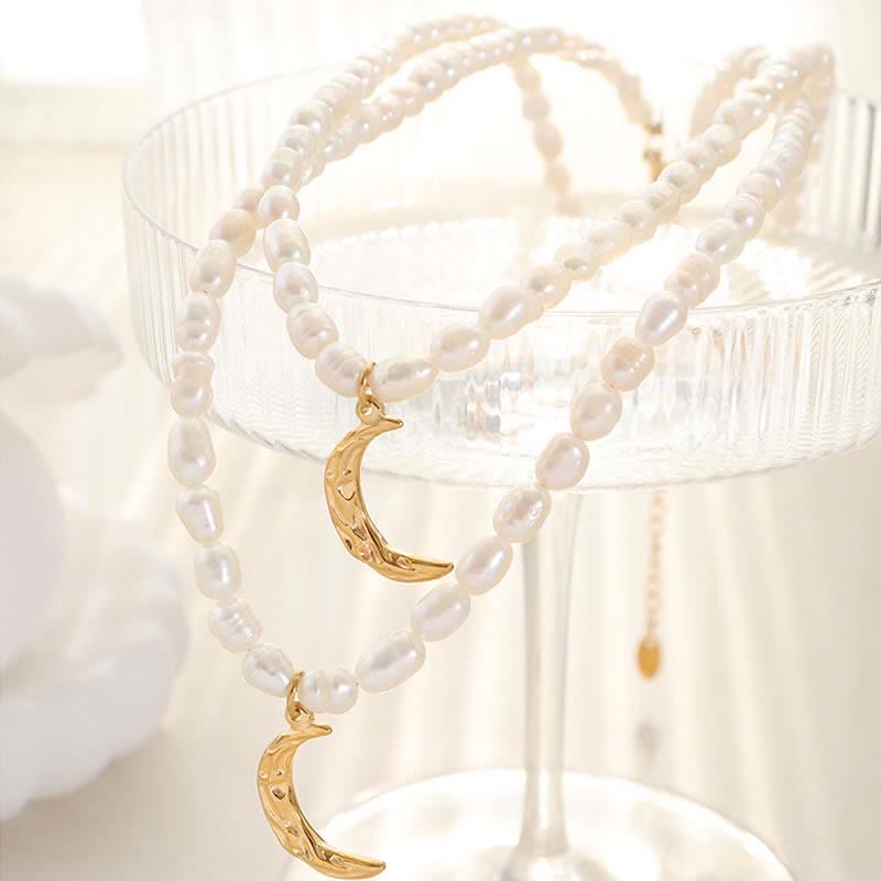 ATELIER-TIBET – Collier Croissant de Lune en Perle Naturelle