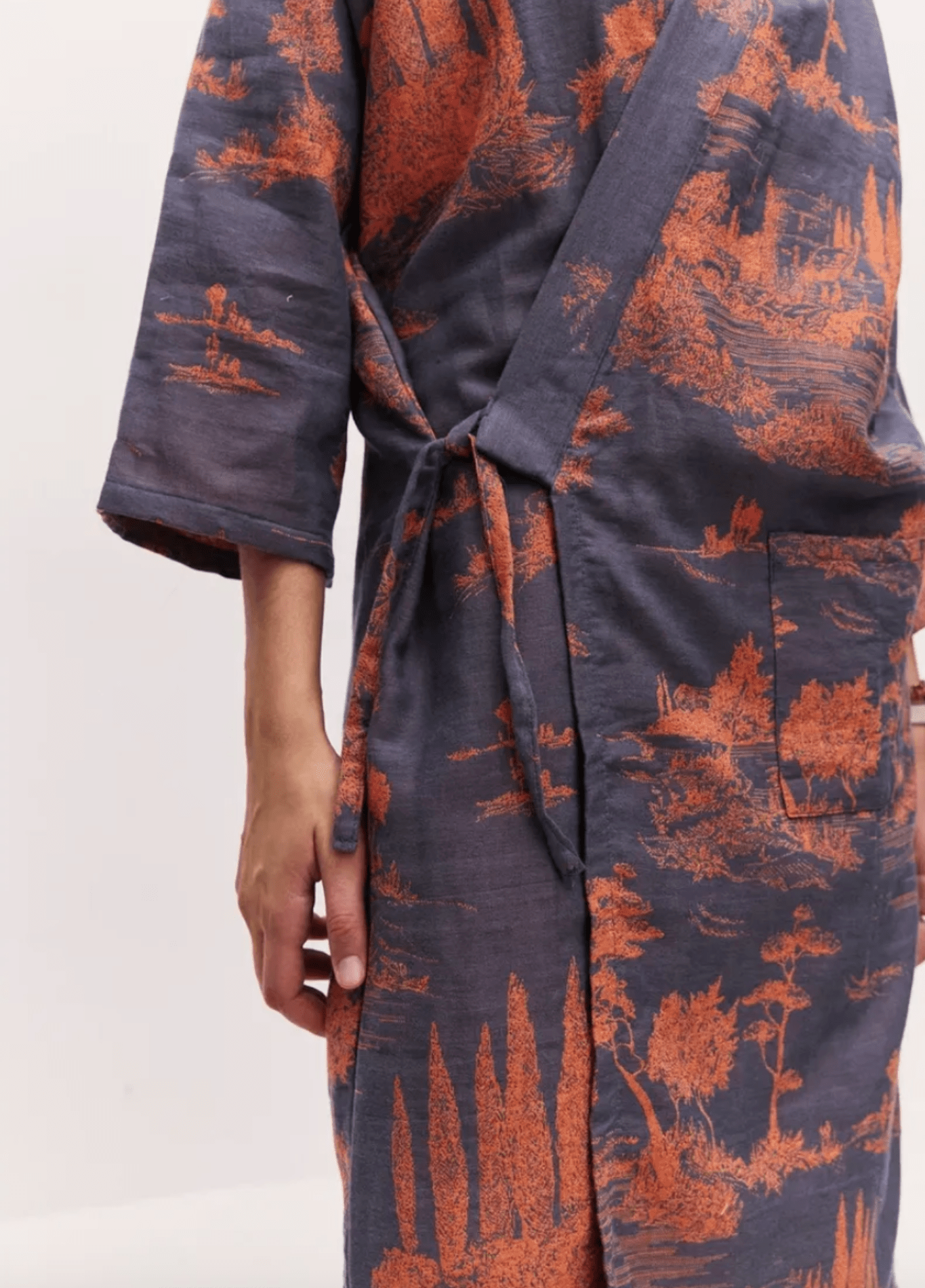 Peignoir kimono homme coton bleu – Ukiyo