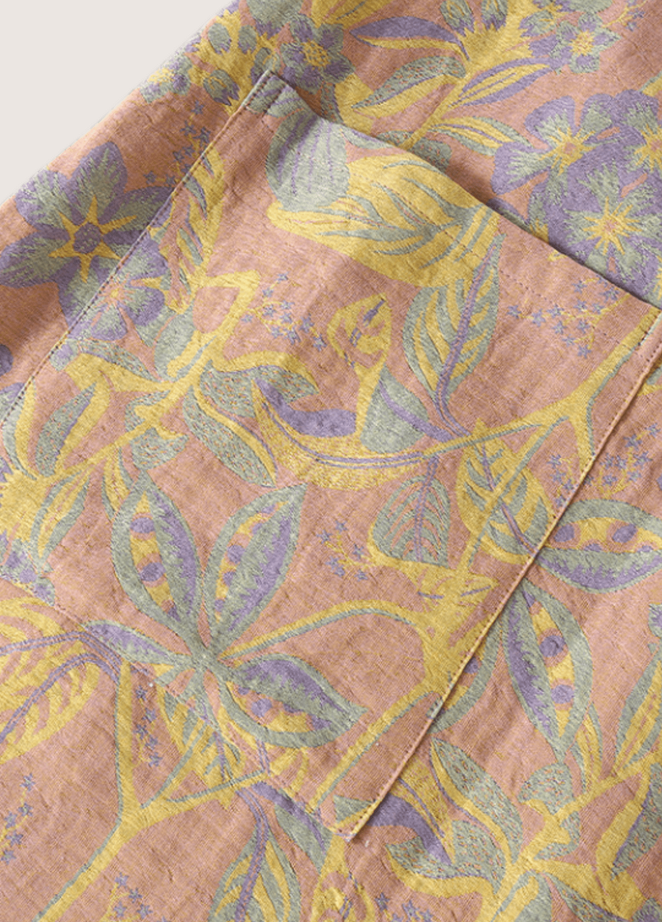 Peignoir kimono femme coton motif chrysanthème jaune