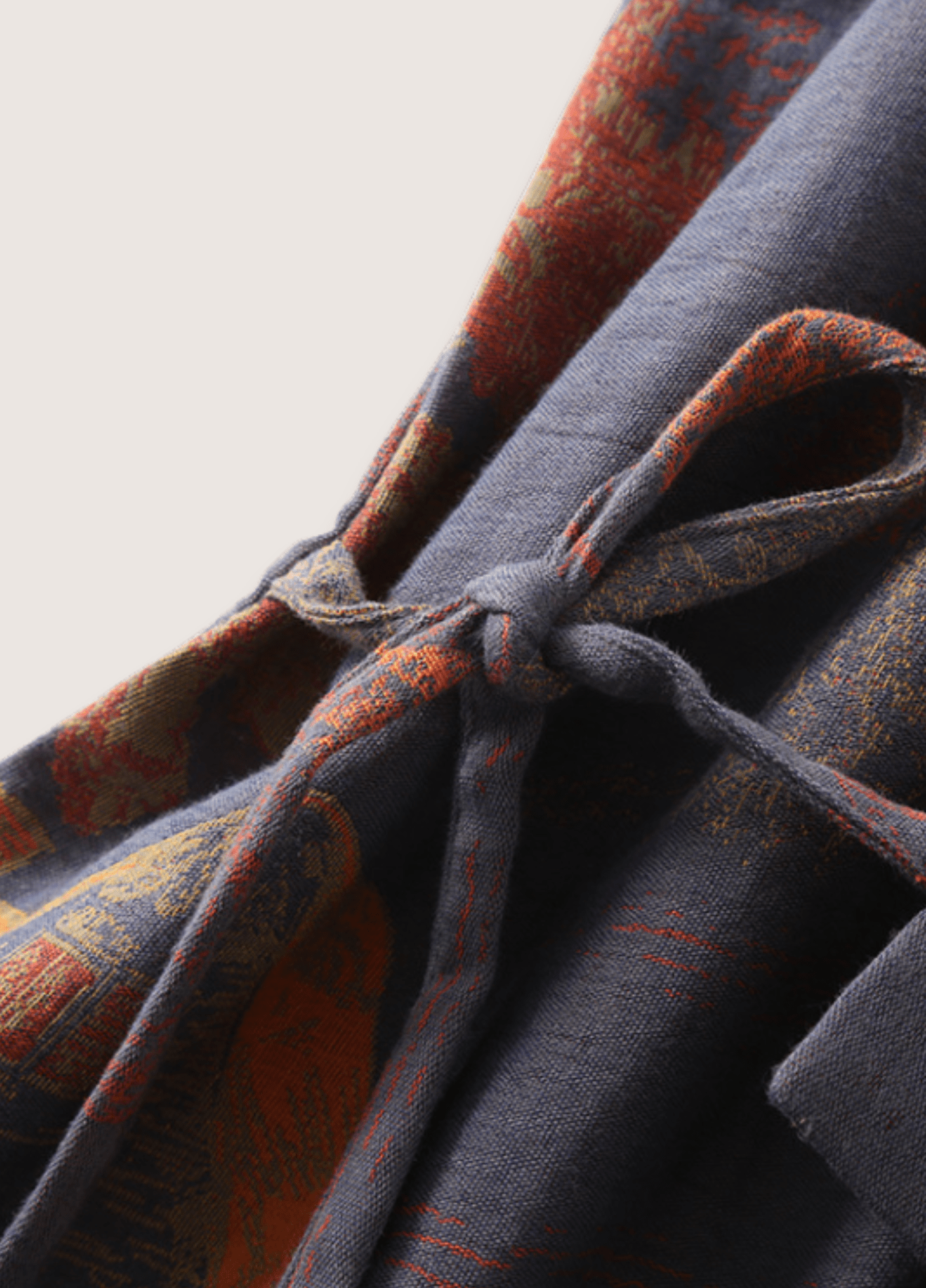 Peignoir kimono homme coton motif érable bleu – Momiji