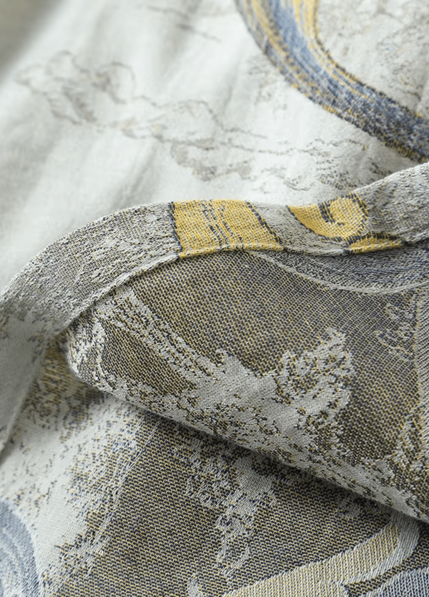 Peignoir kimono femme coton motif vague gris – Mizuki