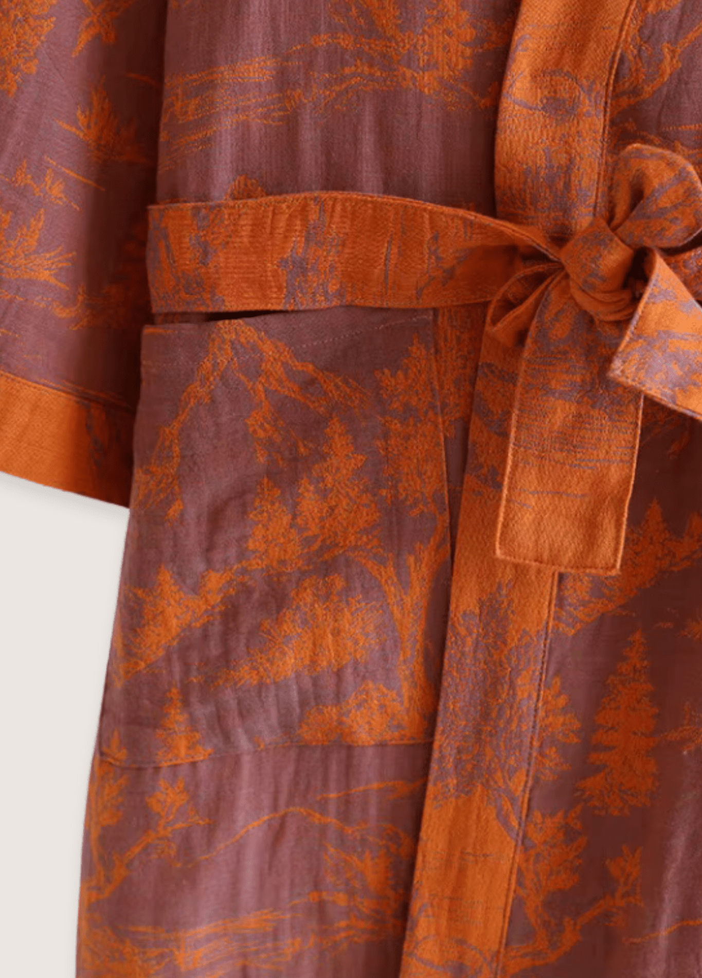 Peignoir kimono femme coton orange – Ukiyo