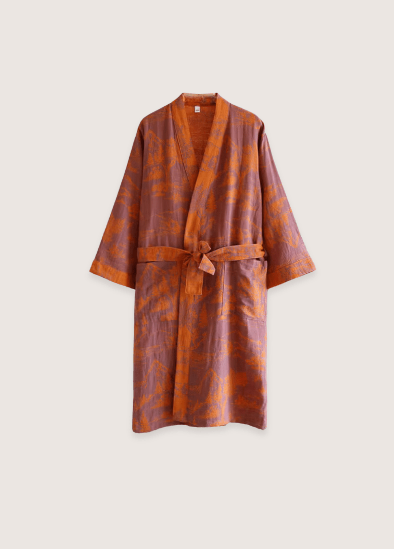 Peignoir kimono femme coton orange – Ukiyo