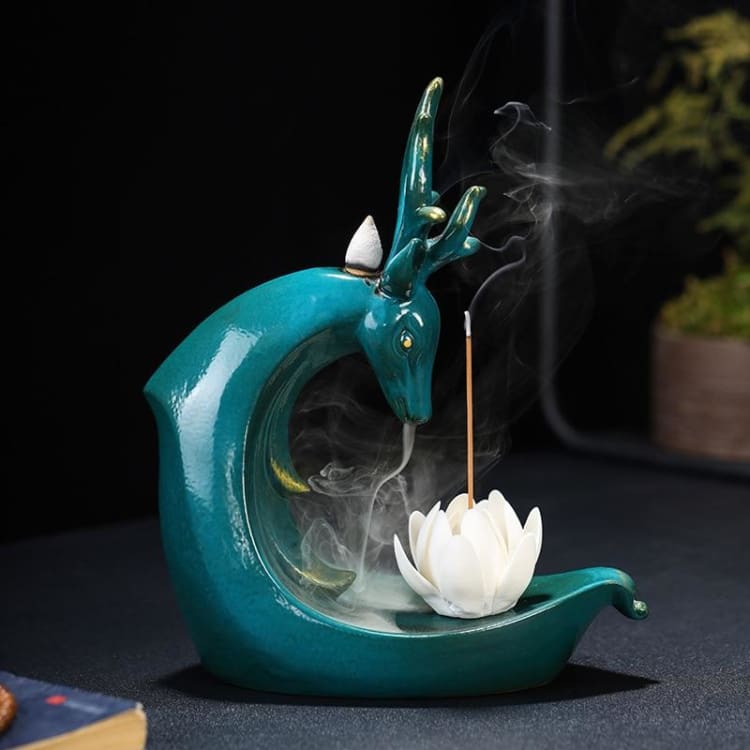 ATELIER-TIBET Porte-Encens “La Cascade du Bonheur” – Support Décoratif avec Effet Cascade pour Encens Cônes & Bâtons