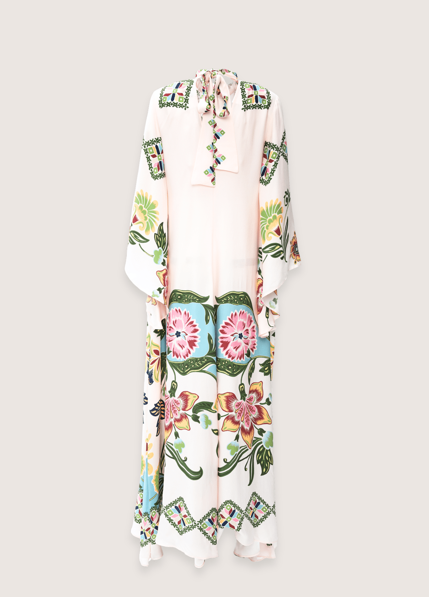 Robe kimono femme motif pivoine blanc – Jardin Botanique