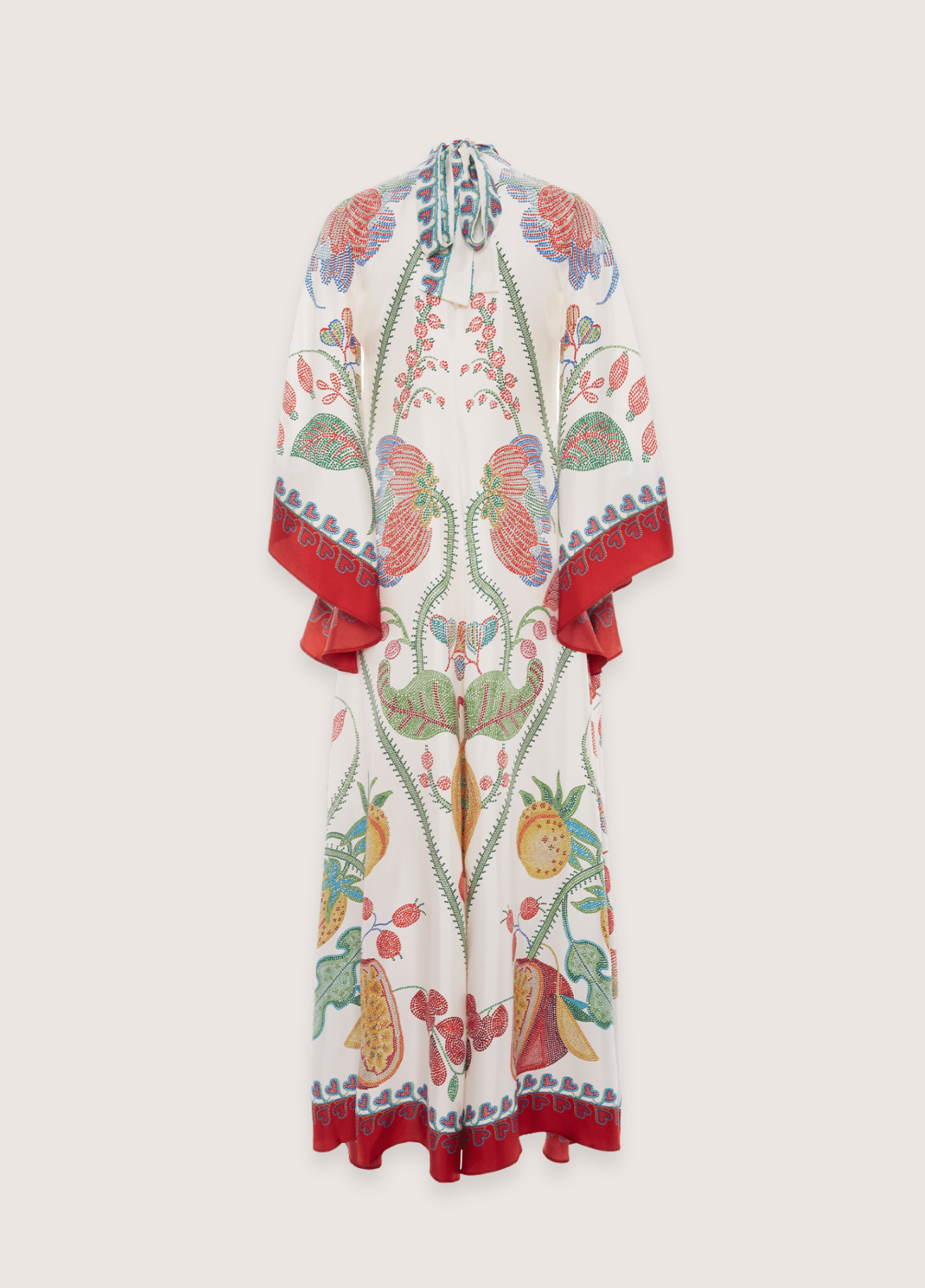 Robe kimono femme motif pivoine blanc – Jardin Secret